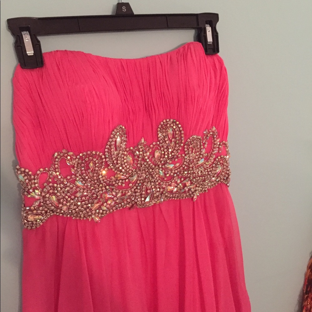 Alexia Designs pink prom dress